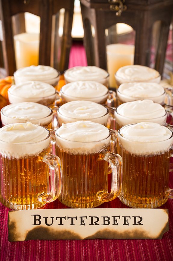 Easy Butterbeer Recipe & DIY Harry Potter Party Ideas